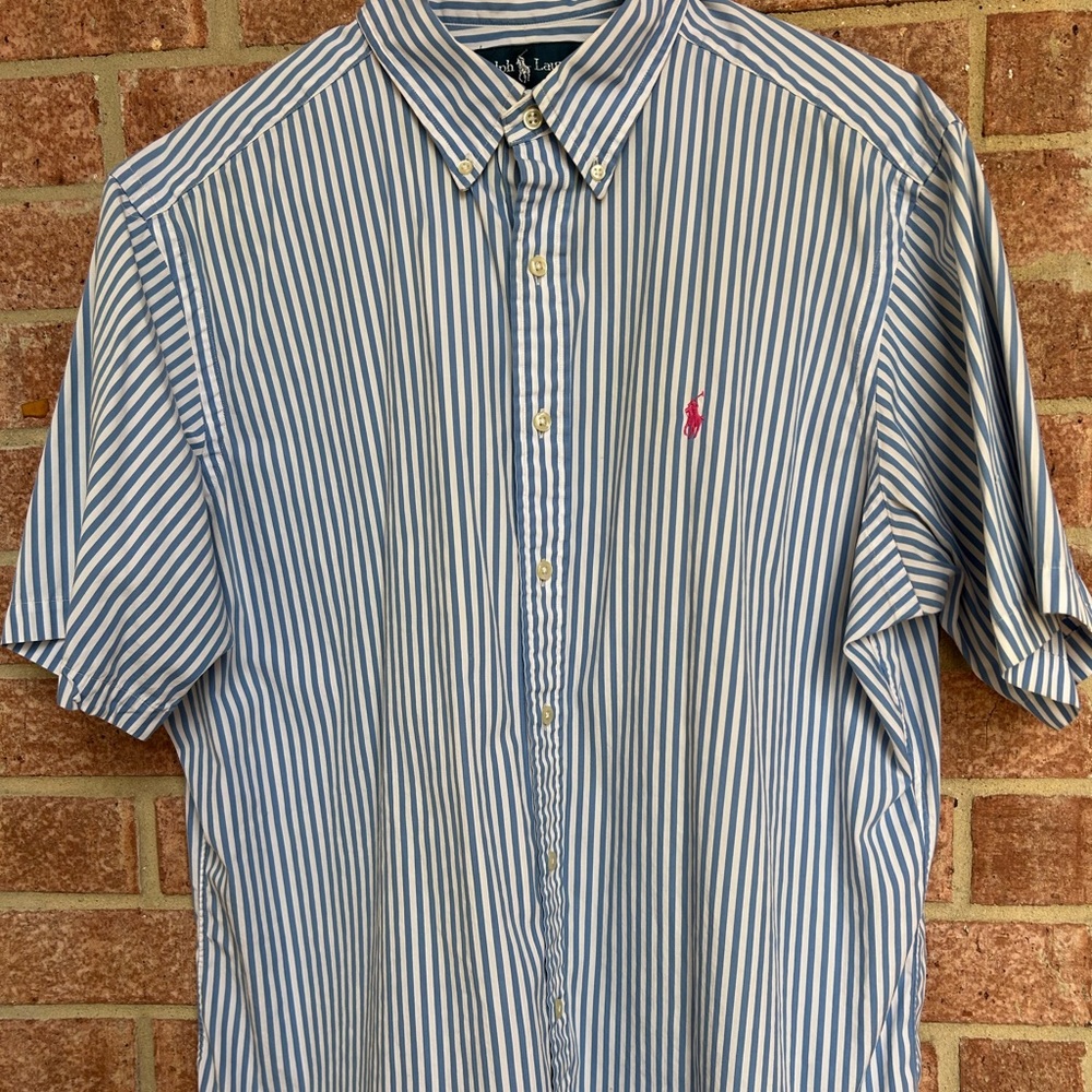 RALPH LAUREN BLUE AND WHITE STRIPE size XL